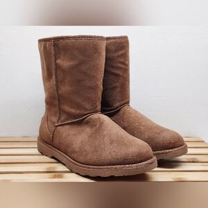 MAKALU Womens | Brown | Ani Textile Faux Fur Lined Boots Size 9M